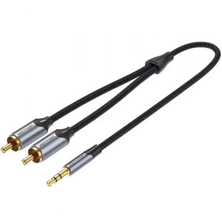 Vention Cable de Audio Jack 3,5 mm a 2x RCA Macho, 1,5m, Gris